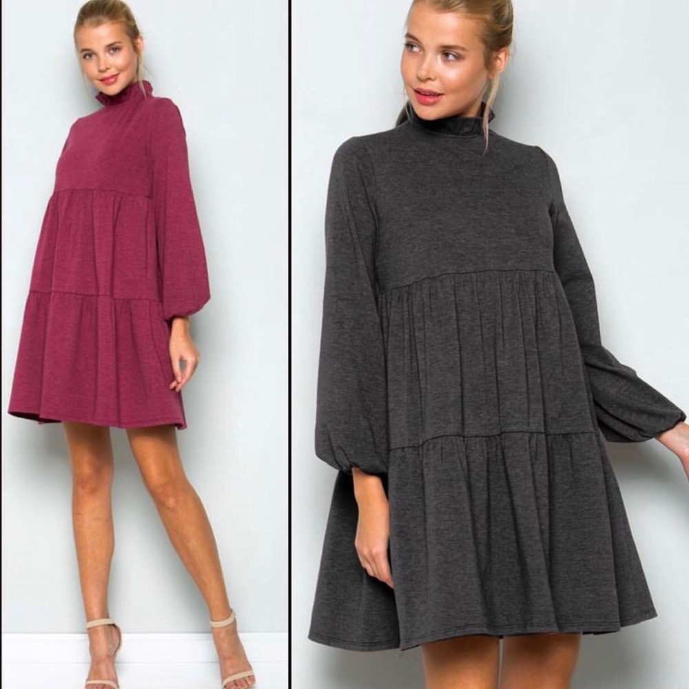 Fall babydoll dress- available in BOTH colors